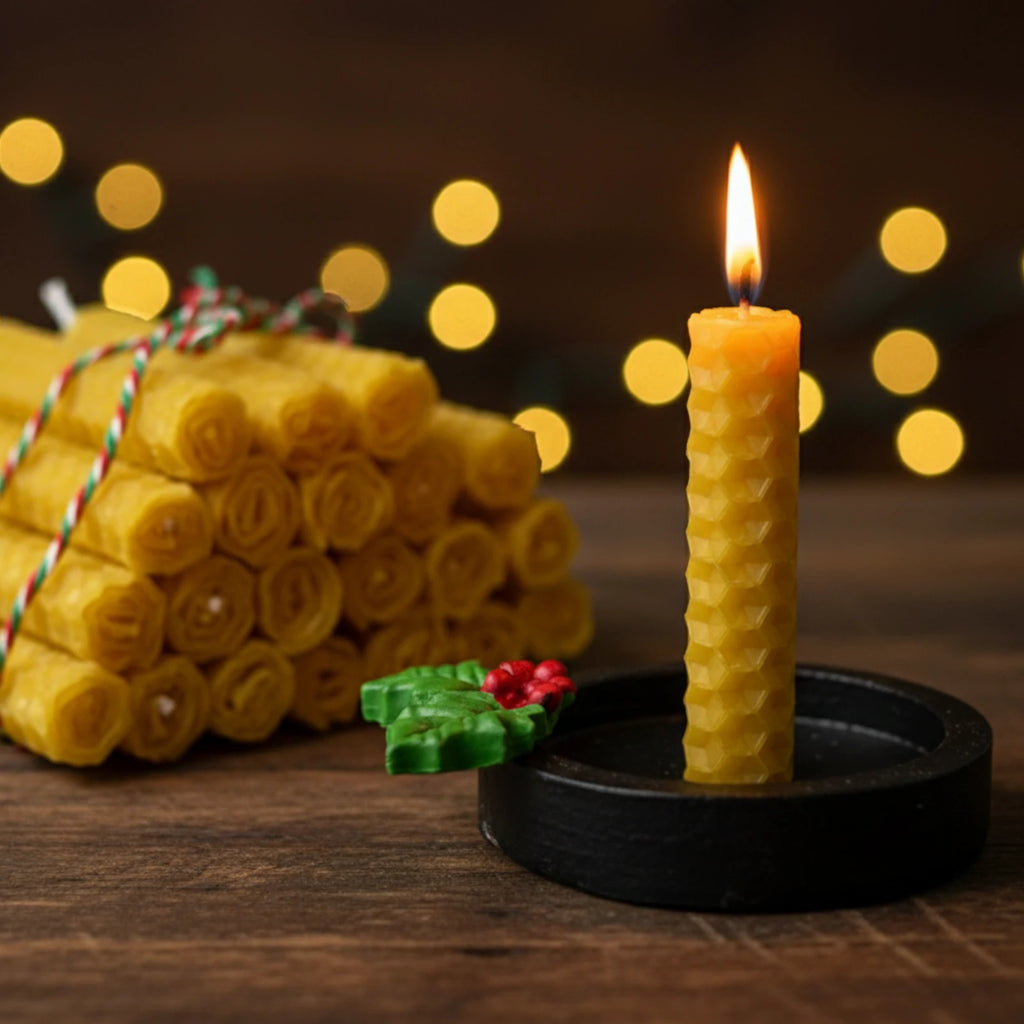 21 Days of Intention Beeswax Candles - Rolled Taper Set