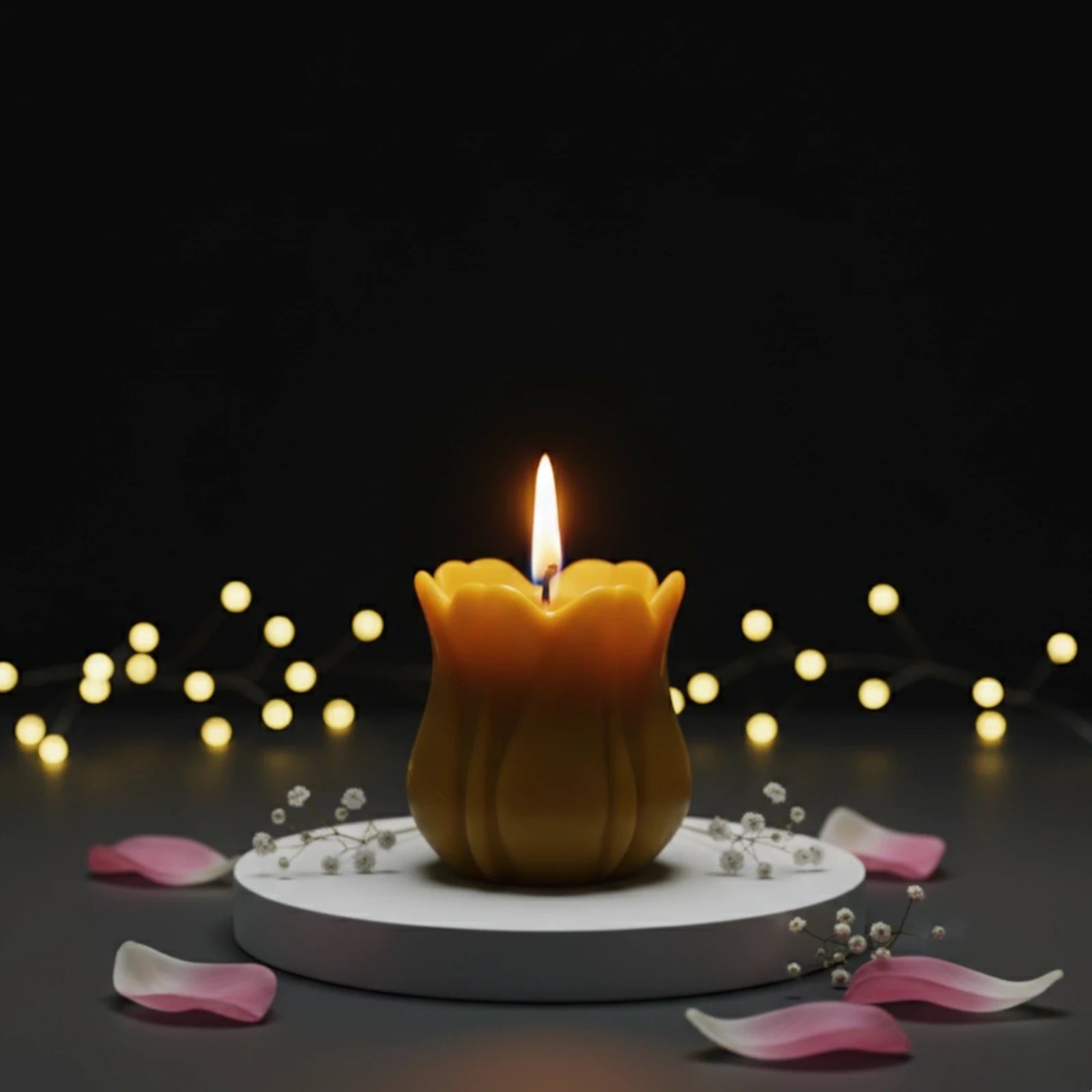 Tulip Beeswax Sculpture Candle - Spring Floral Decor