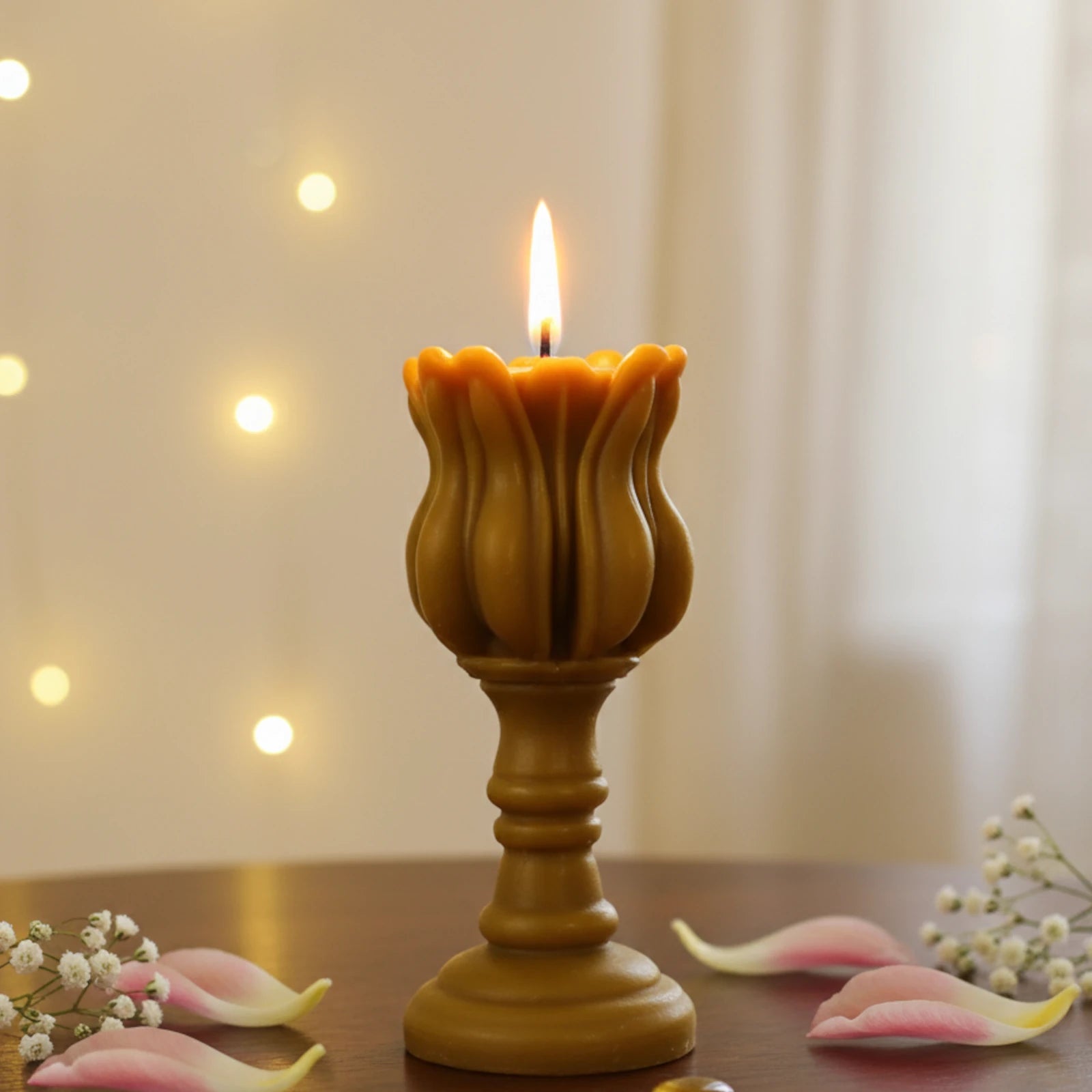 Goblet Shaped Beeswax Candle - Classic Chalice Decor