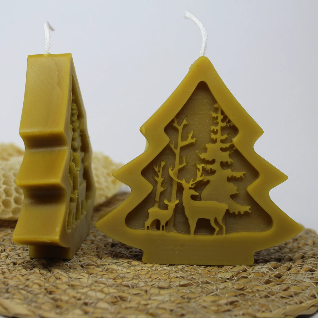 Abstract Forest Beeswax Sculpture Candle - Nature Inspired Art