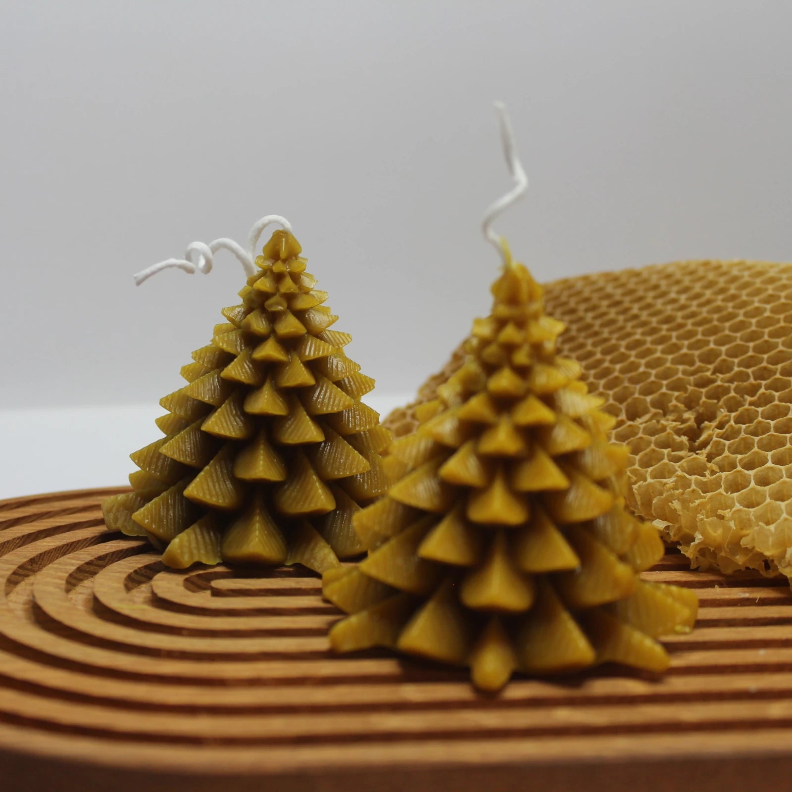 Pine Tree Beeswax Sculpture Candle - Woodland & Winter Decor