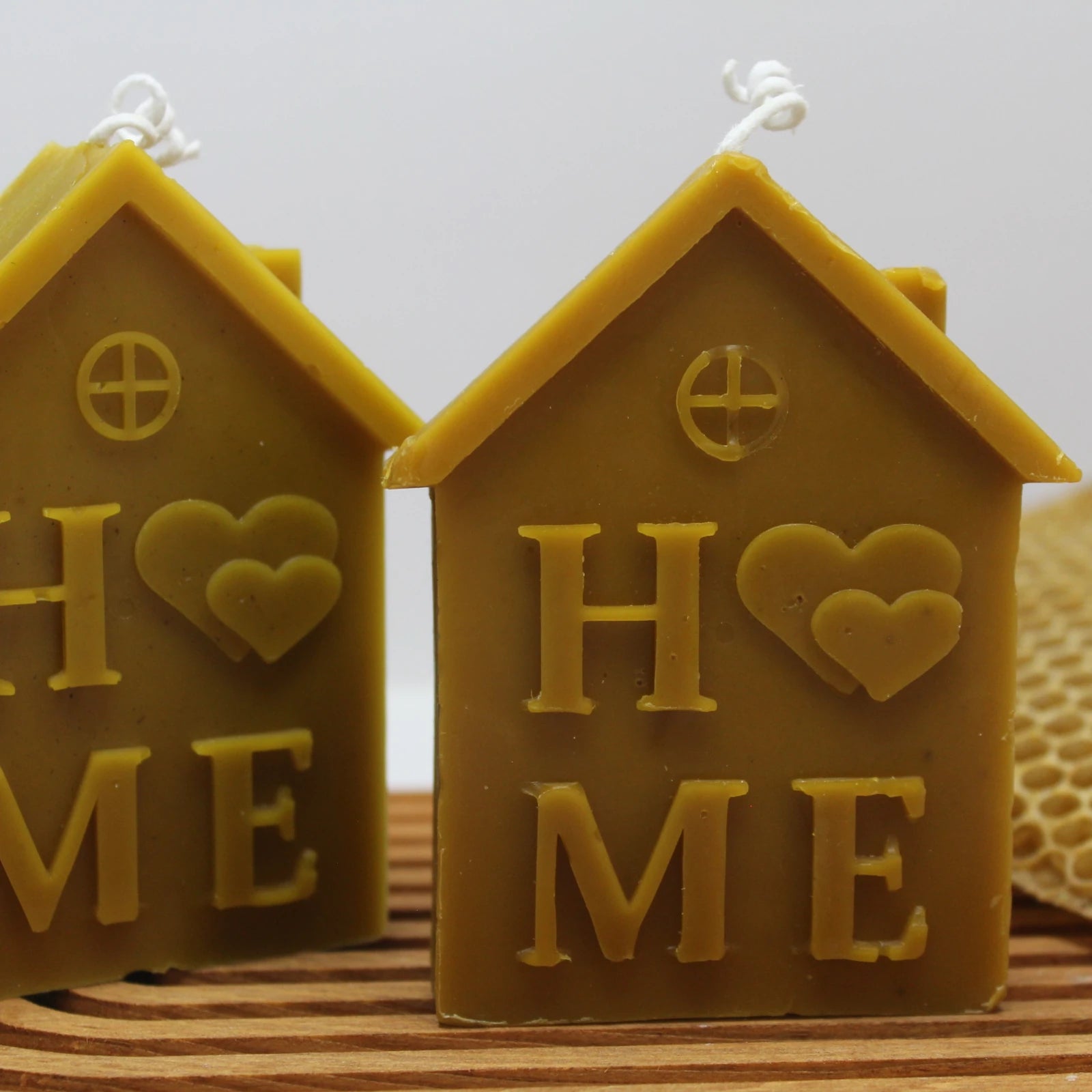 House Shaped Beeswax Sculpture Candle - Cozy Home Decor