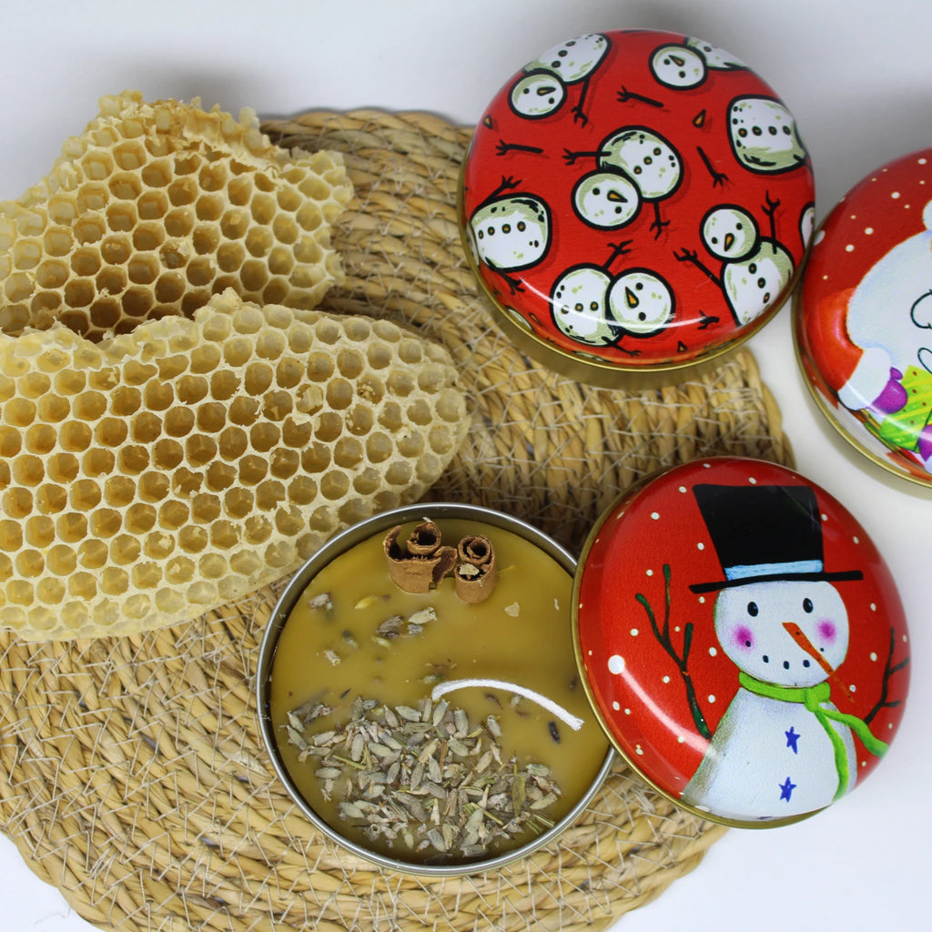 Simple Beeswax Tin Container Candle - Pure Natural Glow