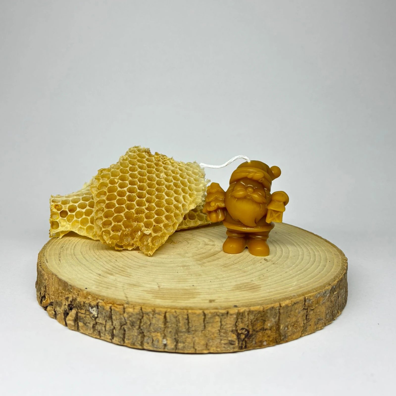 Mini Santa Claus Beeswax Candle - Festive Figurine Decor