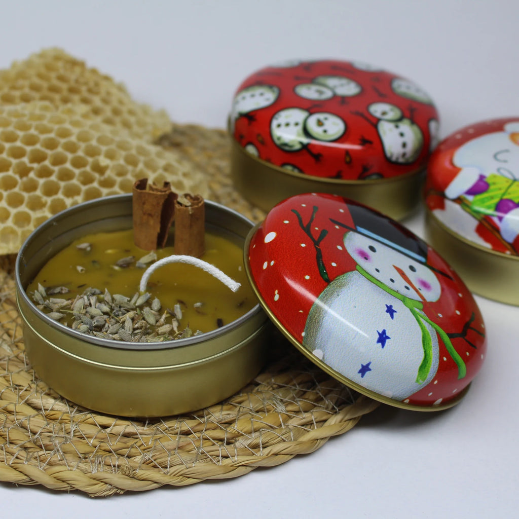 Simple Beeswax Tin Container Candle - Pure Natural Glow