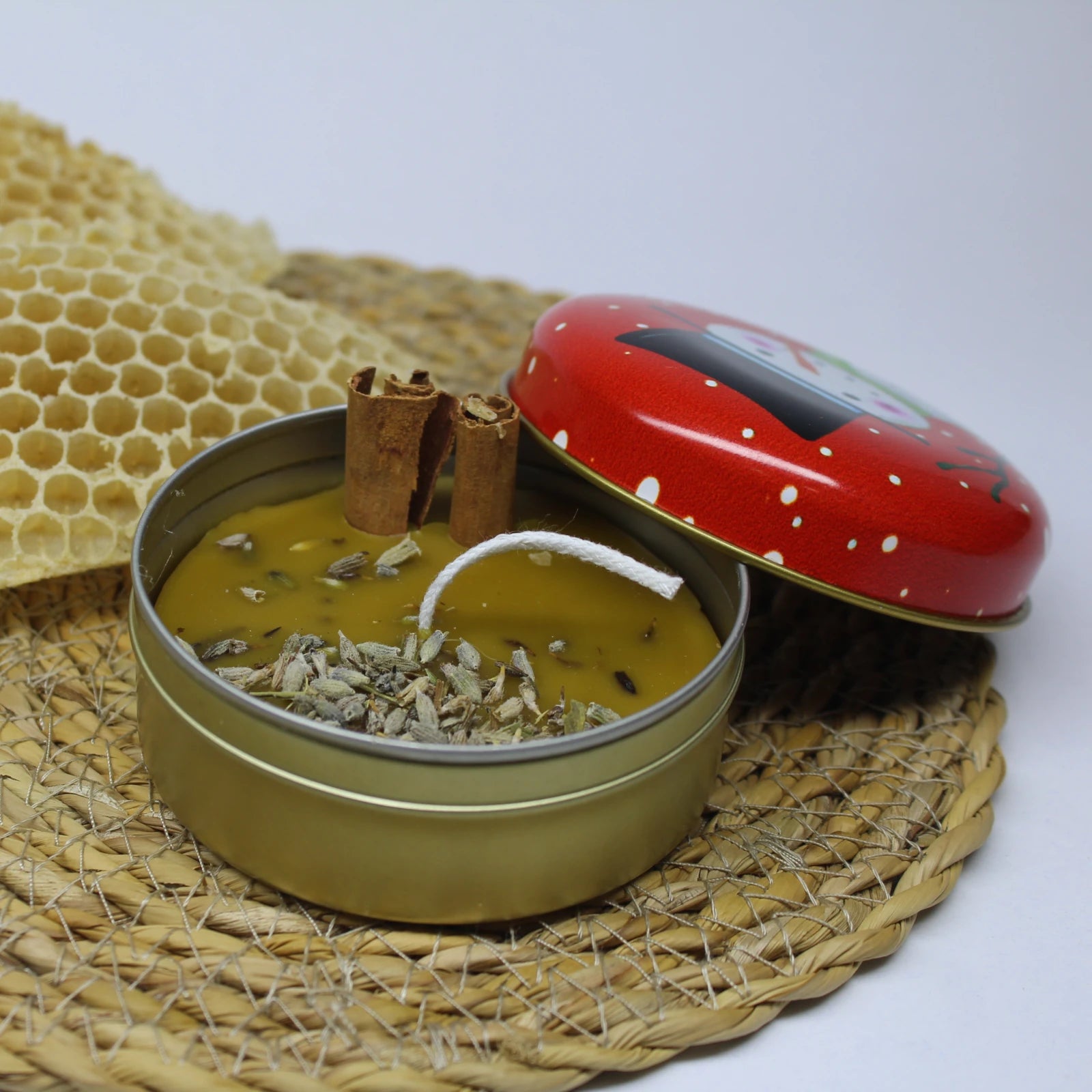 Simple Beeswax Tin Container Candle - Pure Natural Glow