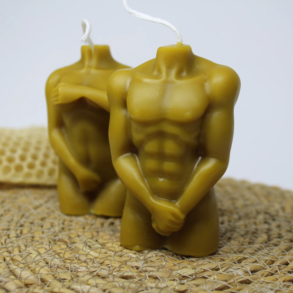 Naked Couple Beeswax Sculpture Candle Set - Abstract Figurines