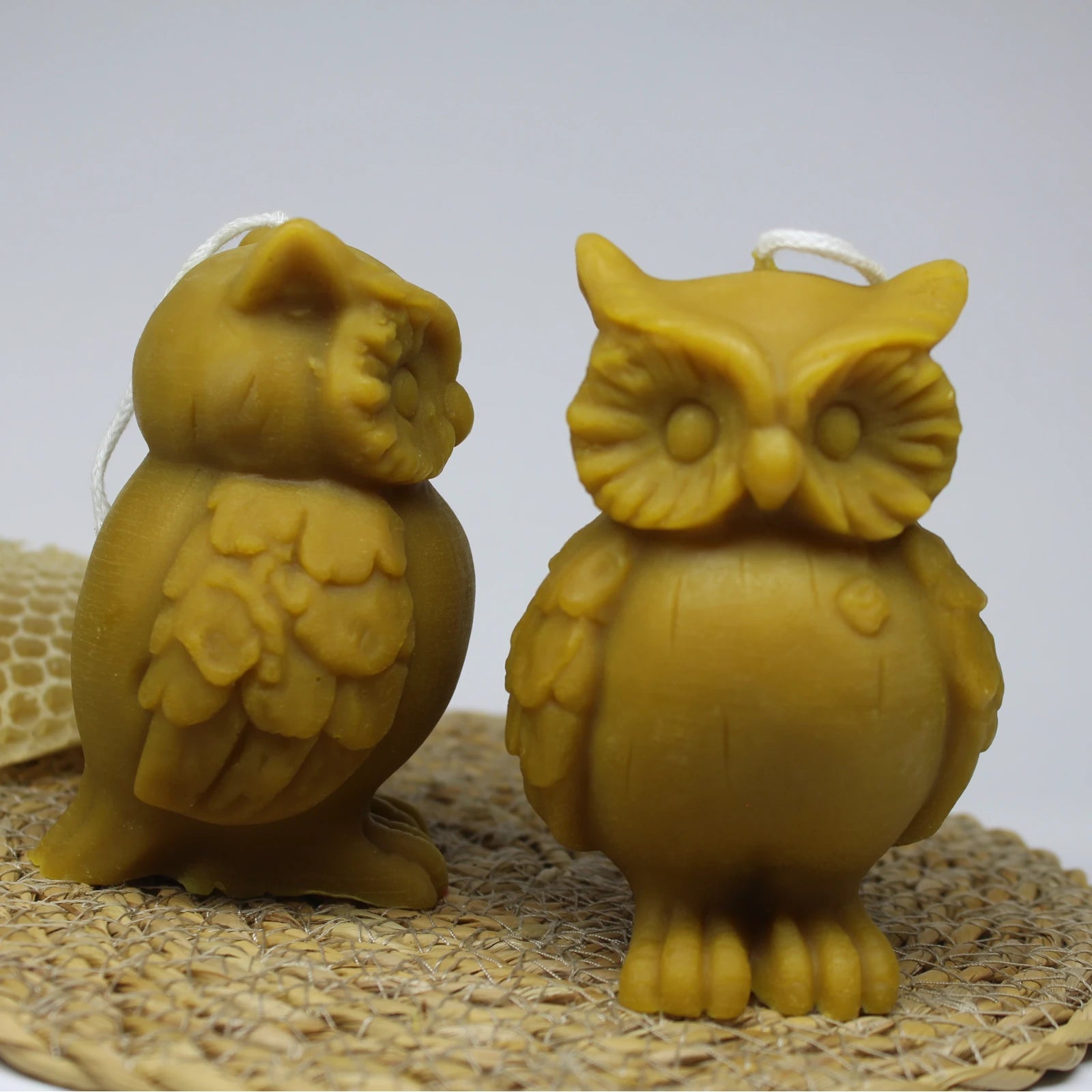 Owl Beeswax Sculpture Candle - Wise Decor Accent