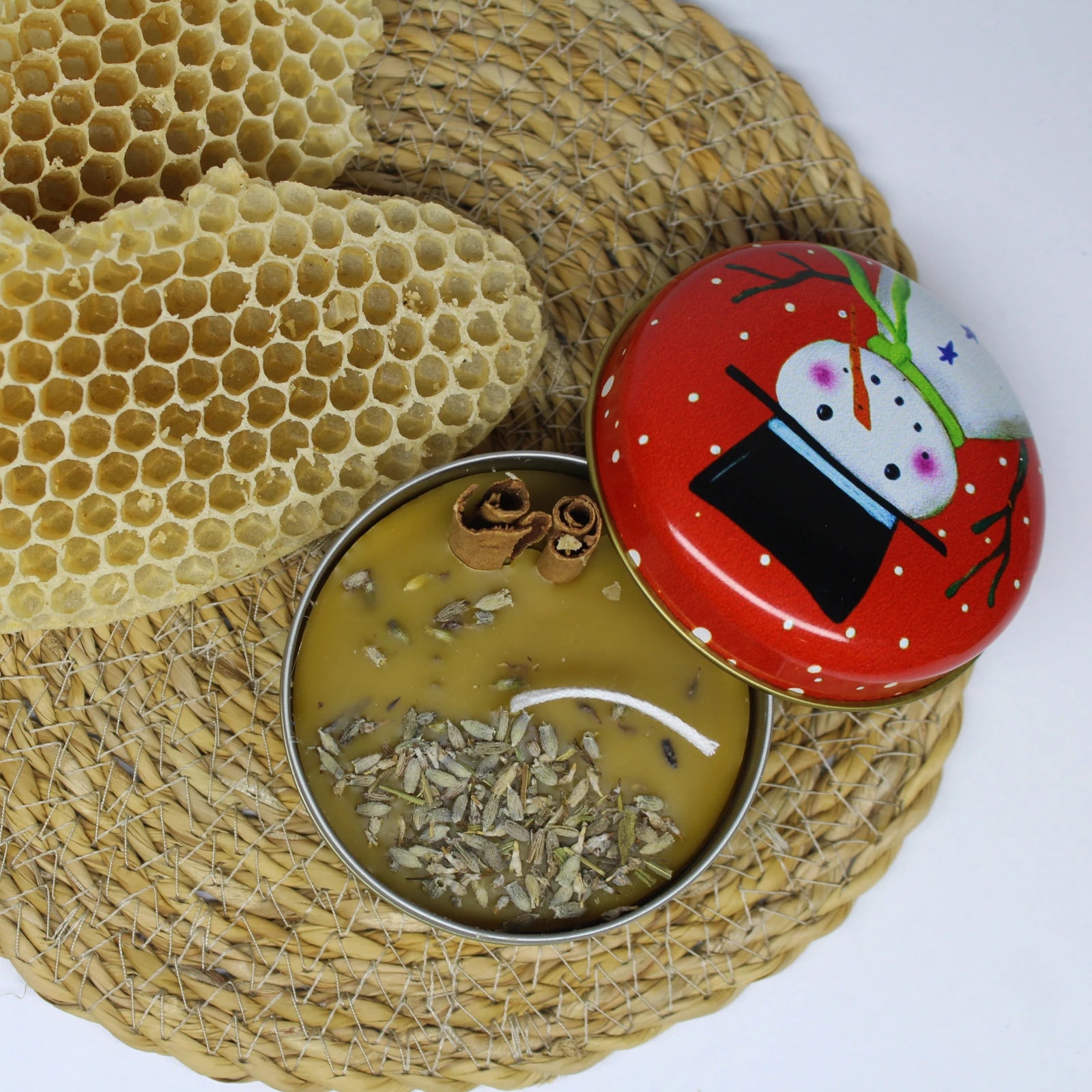 Simple Beeswax Tin Container Candle - Pure Natural Glow